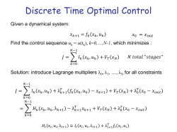 Discrete Time Optimal Control