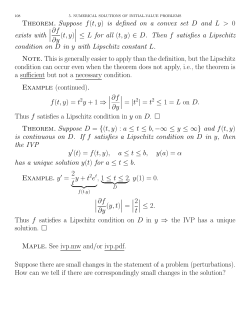 Theorem. Suppose f(t, y) is defined on a convex set D and L