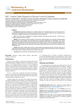Self &ndash; Control Tasks Depend on Glucose Levels in Students