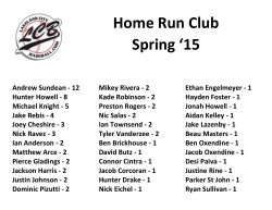 Home Run Club Spring `15