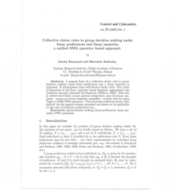 Control and Cybernetics Collective choice rules in group decision