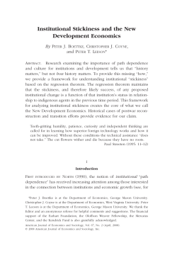 Institutional Stickiness and the New Development Economics