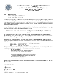 MATHEMATICAL SOCIETY OF THE PHILIPPINES, CEBU CHAPTER