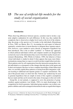 13 The use of artificial-life models for the study of social organization