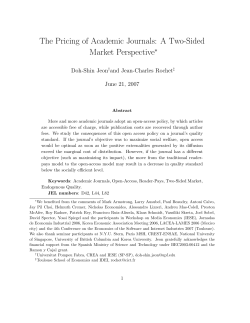 The Pricing of Academic Journals: A Two-Sided Market