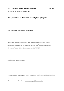 Biological Flora of the British Isles: Ophrys - Lirias