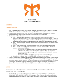 So Cal 2015 TEAM CAPTAIN MEETING