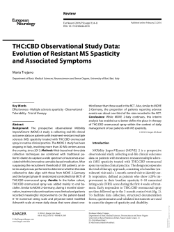 THC:CBD Observational Study Data: Evolution of Resistant MS
