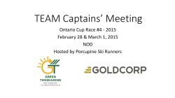 TEAM Captains Meeting - Porcupine Ski Runners
