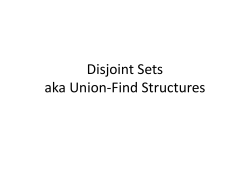Disjoint Sets aka Union