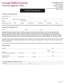 Pass/No Pass Approval