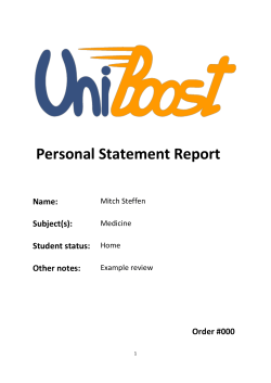 a fully reviewed personal statement for medicine, which