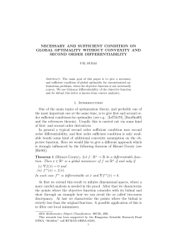 NECESSARY AND SUFFICIENT CONDITION ON GLOBAL