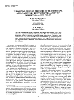theorizing change: the role of professional associations in the