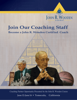 Join Our Coaching Staff - The John R. Wooden Course