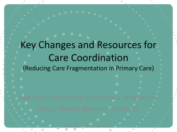Key Changes and Resources for Care Coordination