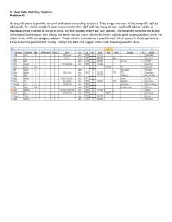 In-Class Data Modeling Problems Problem #1 A nonprofit seeks to