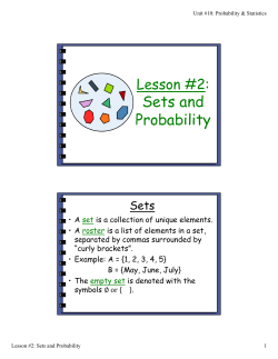 Sets and Probability