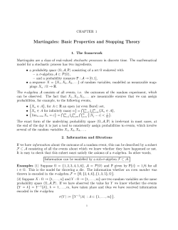 CHAPTER 1 Martingales1 Basic Properties and Stopping Theory l
