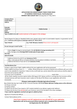 application for trade stand space