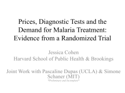 Prices, Diagnostic Tests and the Demand for Malaria Treatment