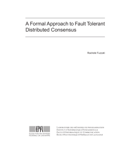 A Formal Approach to Fault Tolerant Distributed
