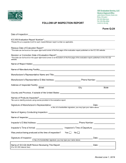 Follow-up Inspection Report - ICC-ES