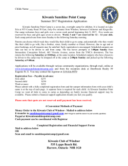 registration form - The Kiwanis Club of Windsor