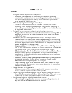 CHAPTER 24. Questions. Distinguish between anagenesis and