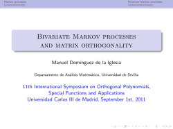 Bivariate Markov processes and matrix orthogonality