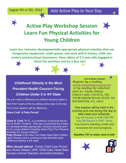 Active Play Workshop Session Learn Fun Physical Activities for