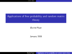 Applications of free probability and random matrix