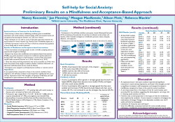 27. Self-help for Social Anxiety: Preliminary Results on a