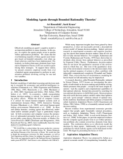 Modeling Agents through Bounded Rationality Theories