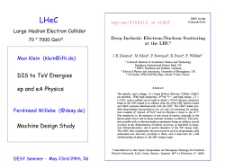 The LHeC (I)