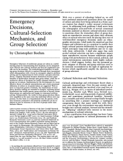 Emergency Decisions, Cultural- Selection Mechanics, and Group