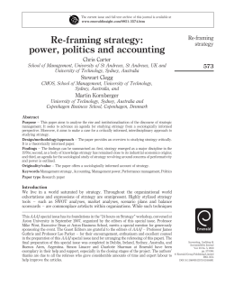 Re-framing strategy: power, politics and