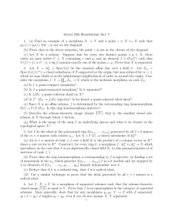 Math 256 Homework Set 7 1. (a) Find an example of a morphism X