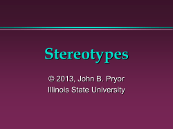 Stereotypes - Illinois State University Department of Psychology
