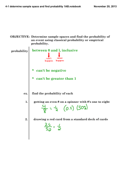 4-1 determine sample space and find probability 1AB.notebook