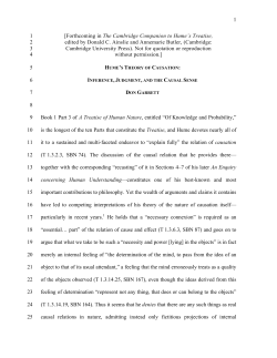 Hume`s Theory of Causation