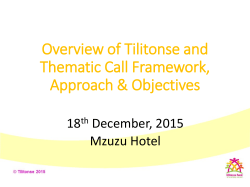 Tilitonse Thematic Call Guidance Meeting 13.12.2015