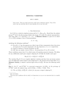 SHIMURA VARIETIES 1. The Definition Let G/Q be a reductive