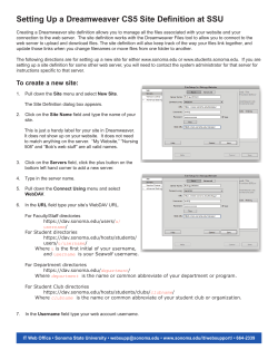 Setting Up a Dreamweaver CS5 Site Definition at SSU