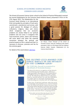 school of economic science receives common good award