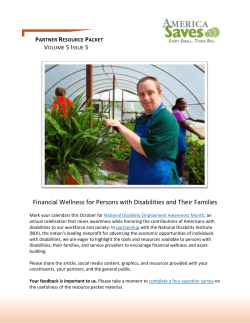 Financial Wellness for Persons with Disabilities