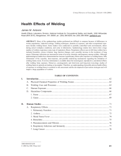 Health Effects of Welding