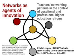 Networks as agents of innovation