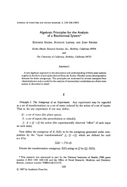 Algebraic Principles for the Analysis of a