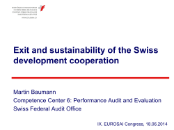Exit and sustainability of the Swiss development